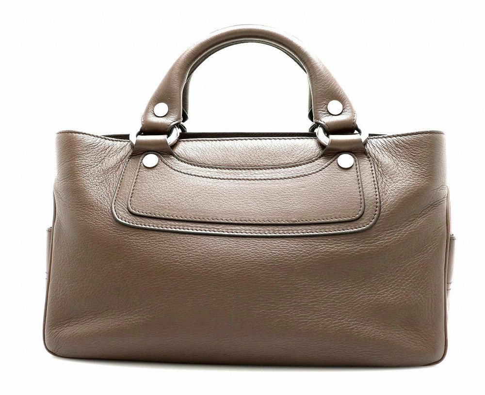 Celine Boogie Bag Handbag Leather Dark Brown